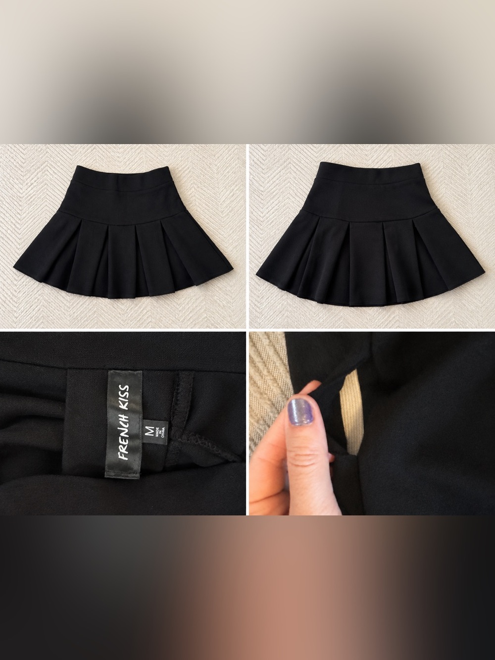Nasty Gal Black Pleated Circle Skater Mini Skort